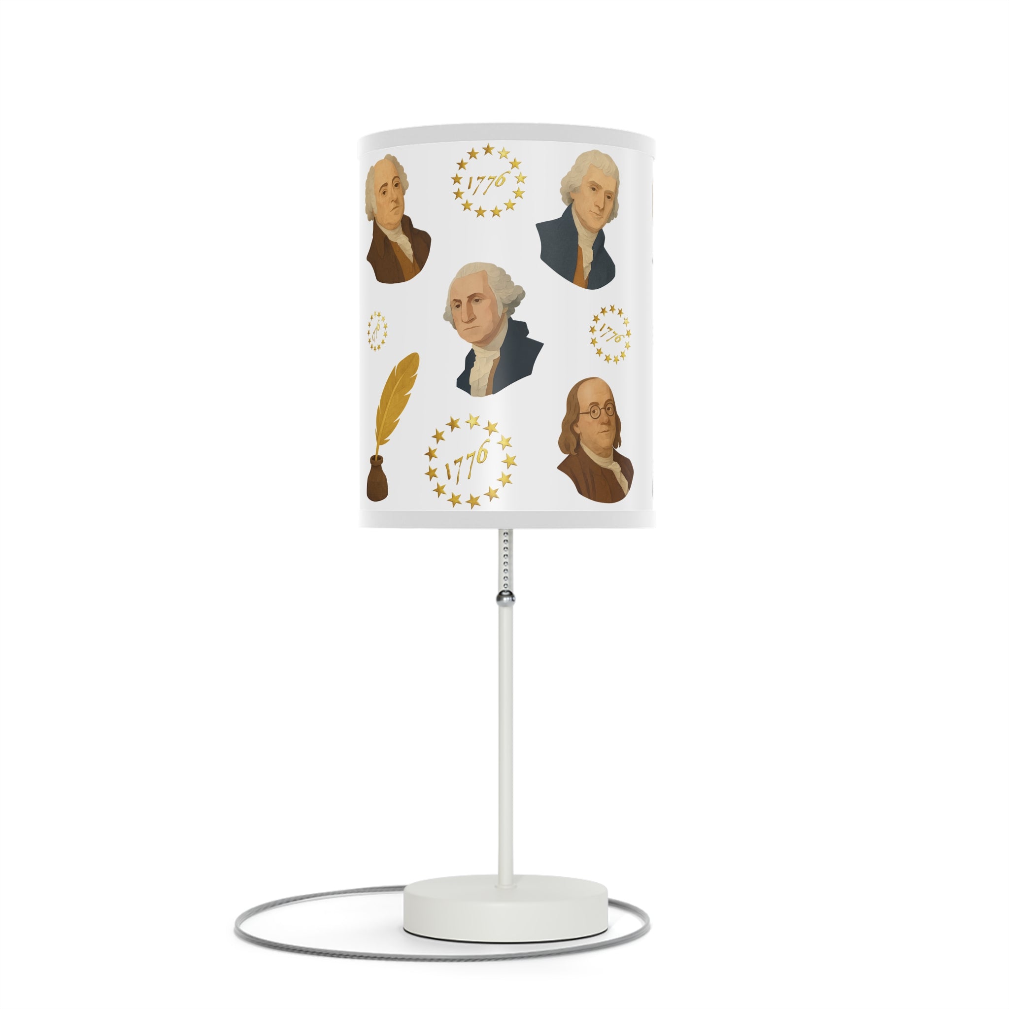 Presidential Founders Table Lamp — 1776 George Washington & Founding Fathers Lampshade