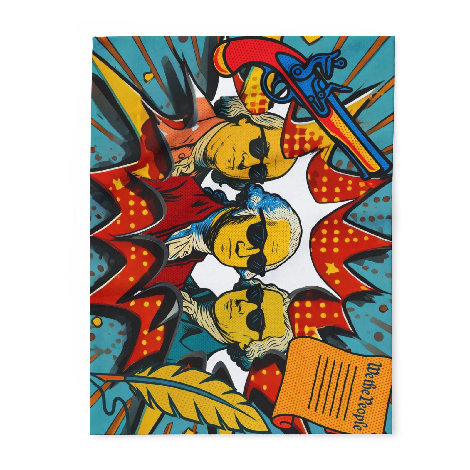 Pop Art Founding Fathers Fleece Blanket