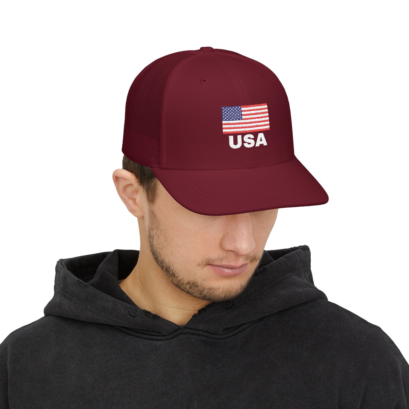 USA Embroidered Snapback Trucker Cap | Patriotic Hat for Independence Day, Sports Events, Outdoor Activities, Gifts
