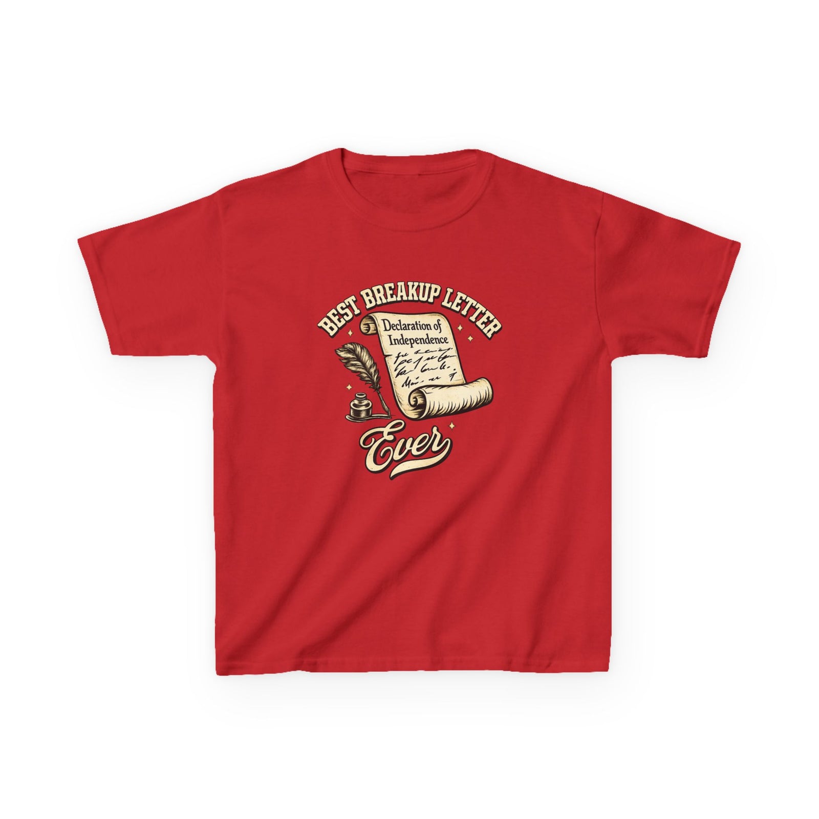 Kids T-Shirt – 'Best Breakup Letter Ever' Vintage Scroll Design - 4LibertyShop.com