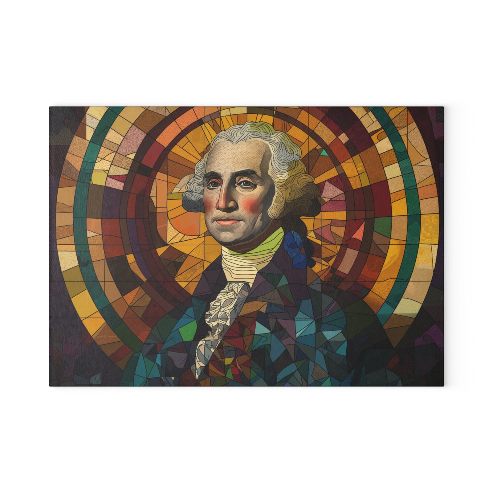 Stained Glass George Washington Glass Cutting Board