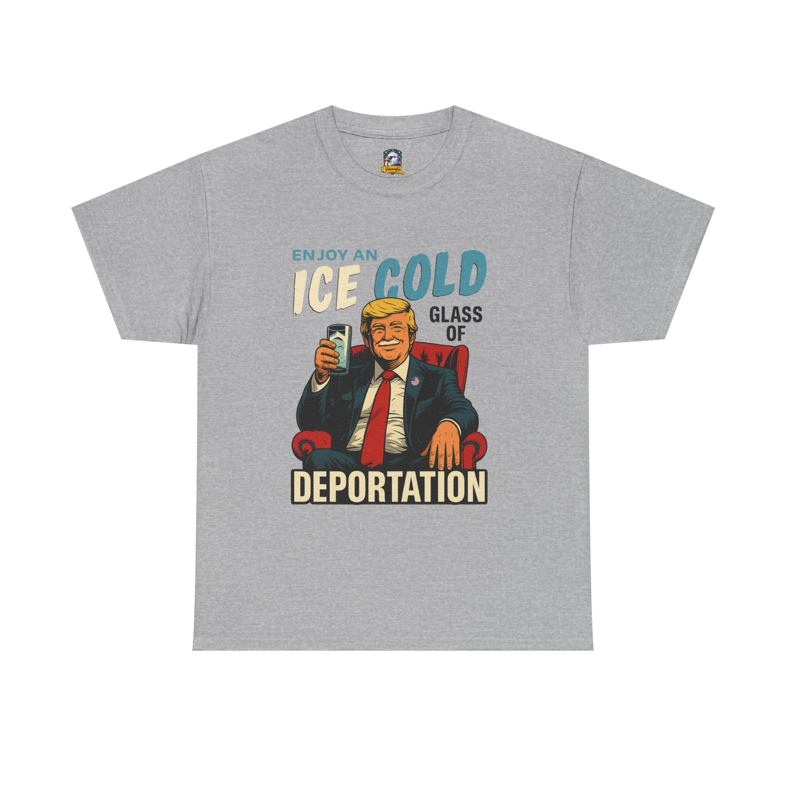 Ice Cold Glass of Deportation – Trump Milk Mustache T-Shirt