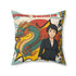 Sanae Takaichi Japanese Dragon Rising Sun Decorative Throw Pillow | Anime Woman Illustration - 4LibertyShop.com