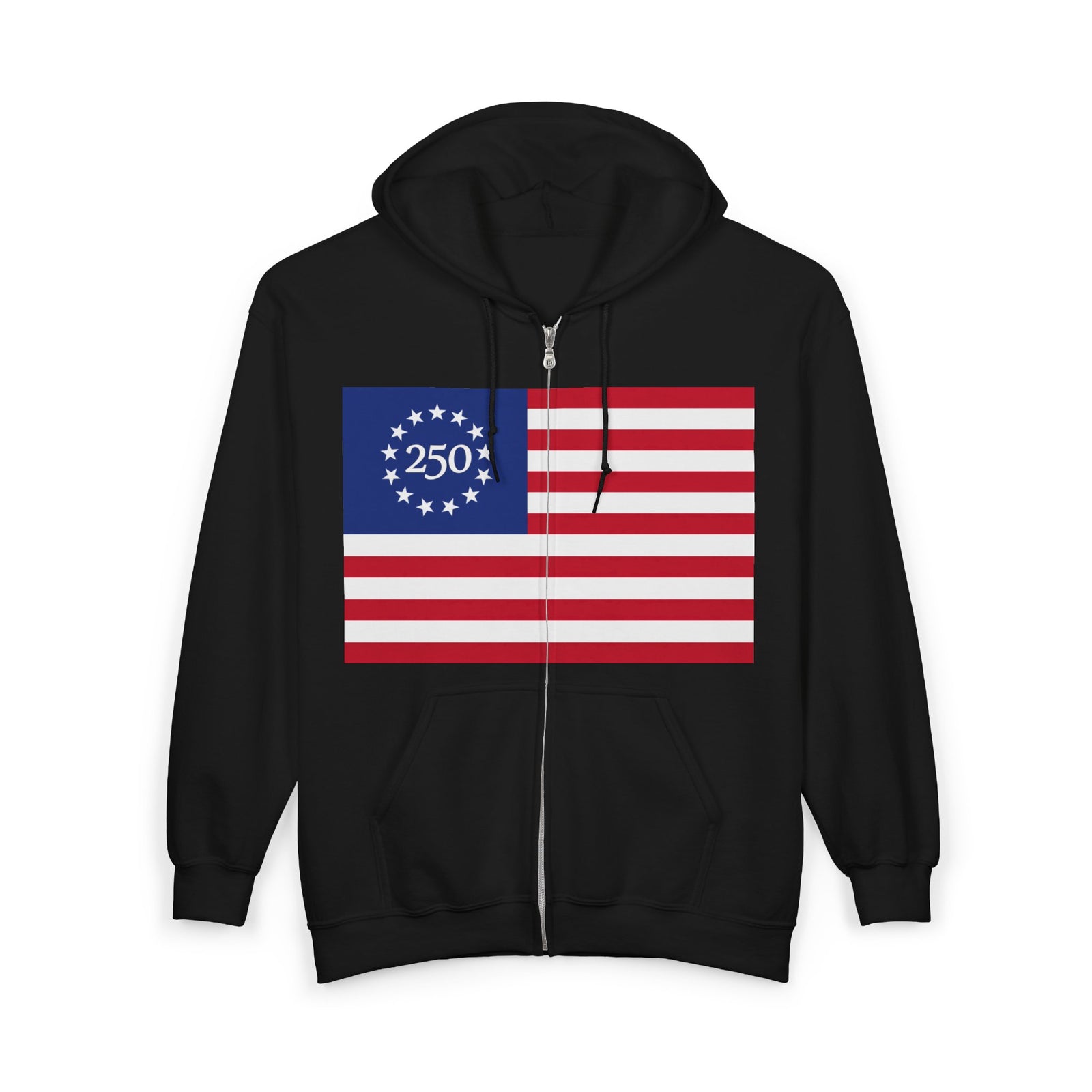 250th Anniversary American Flag Full-Zip Hoodie - 4LibertyShop.com
