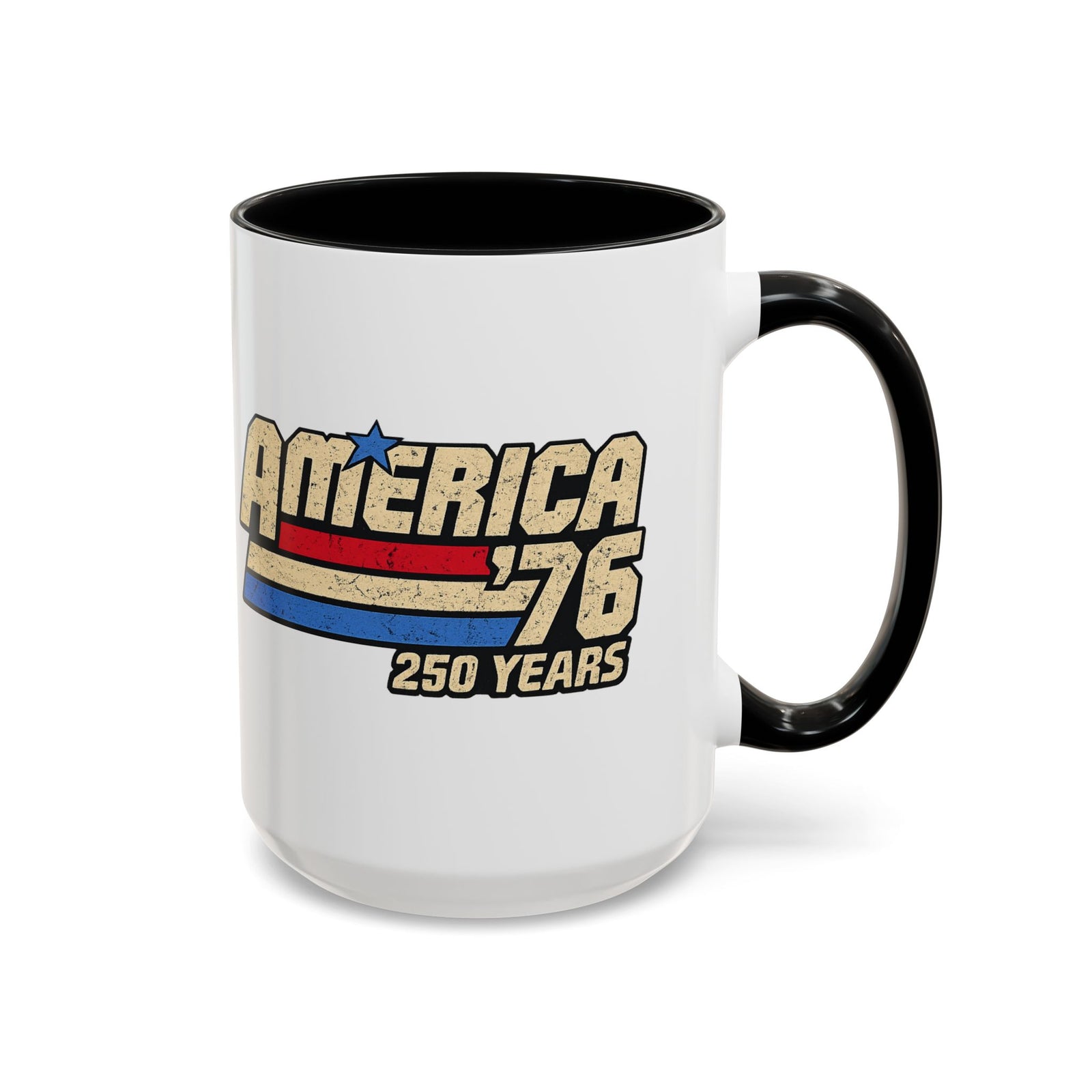 America '76 250 Years Accent Coffee Mug — Retro Patriotic 11/15oz