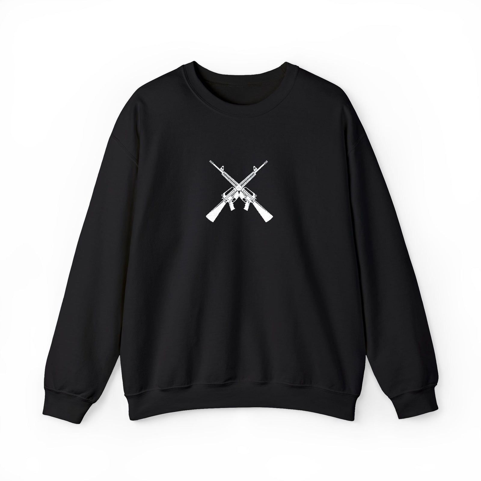 Crossed Rifles Crewneck Sweatshirt — Tactical Military Graphic Pullover