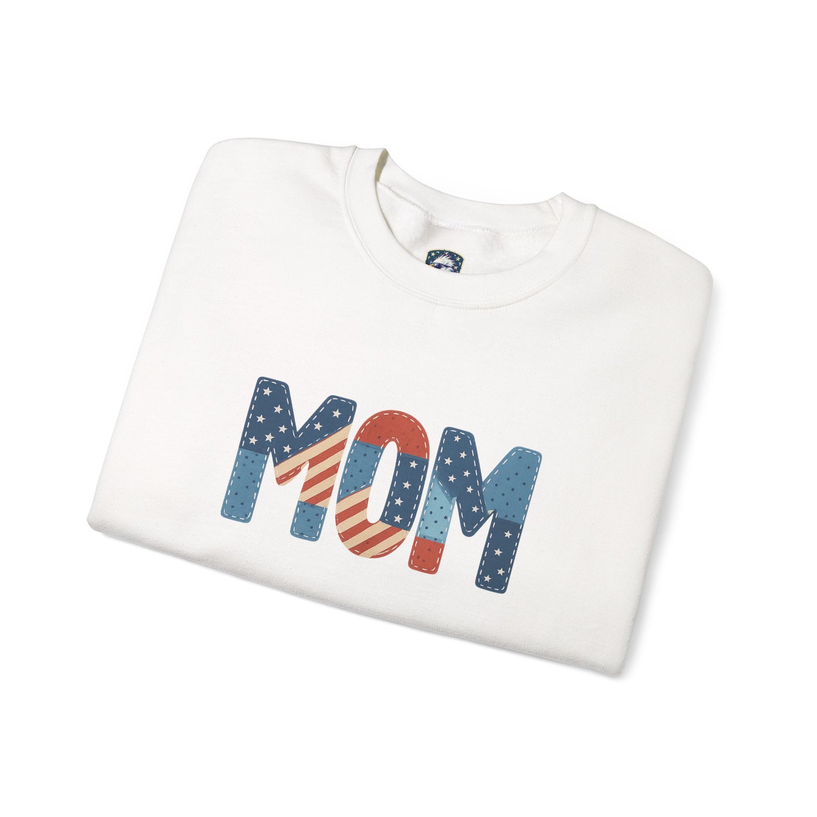Embroidered Patriotic Mom Crewneck Sweatshirt - 4LibertyShop.com