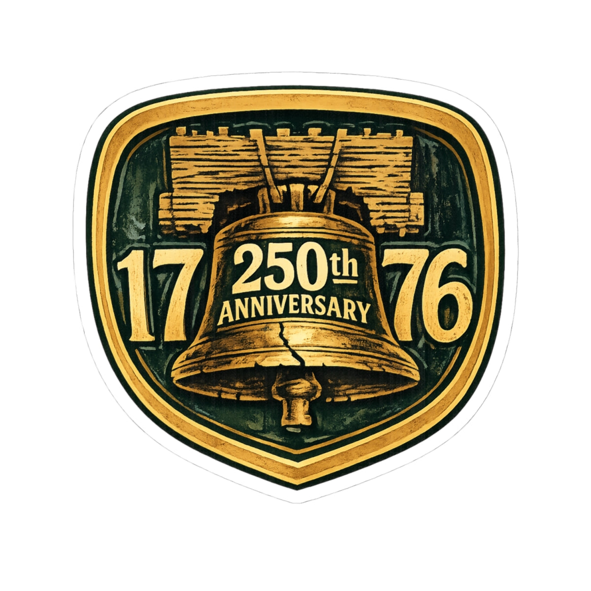 250th Anniversary Liberty Bell Sticker — 1776 Commemorative Kiss-Cut Sticker - 4LibertyShop.com