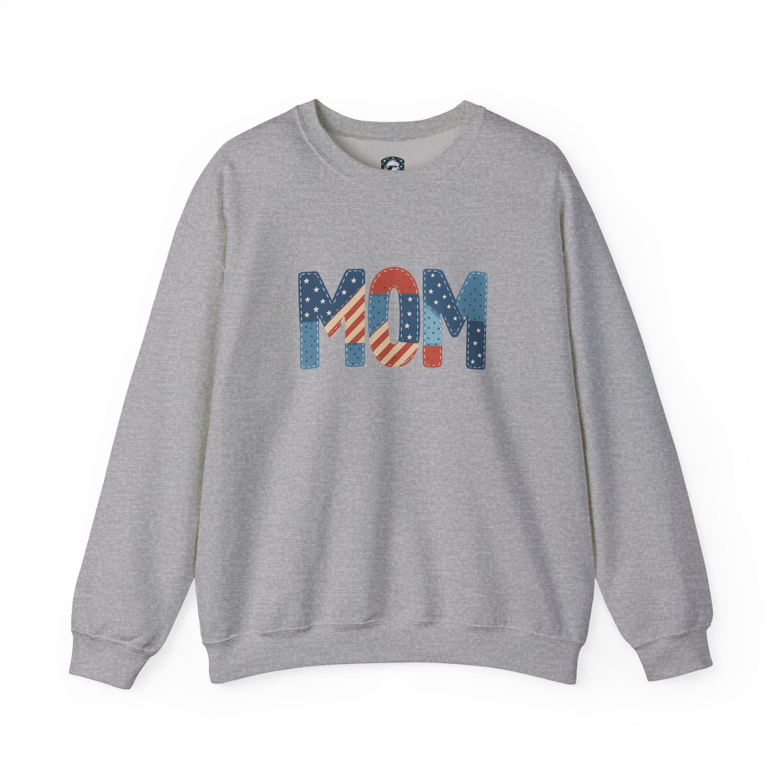 Embroidered Patriotic Mom Crewneck Sweatshirt - 4LibertyShop.com