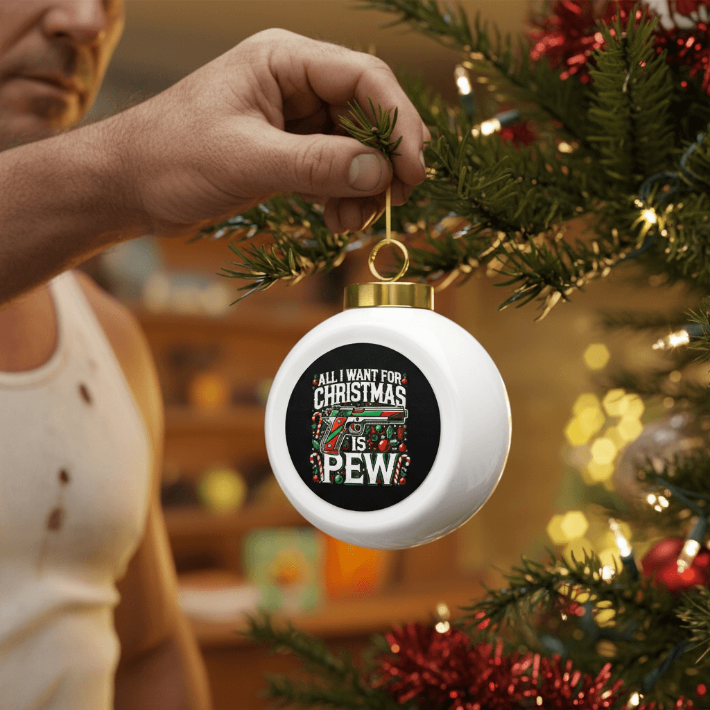 All I Want For Christmas is Pew Ornament - 4LibertyShop.com