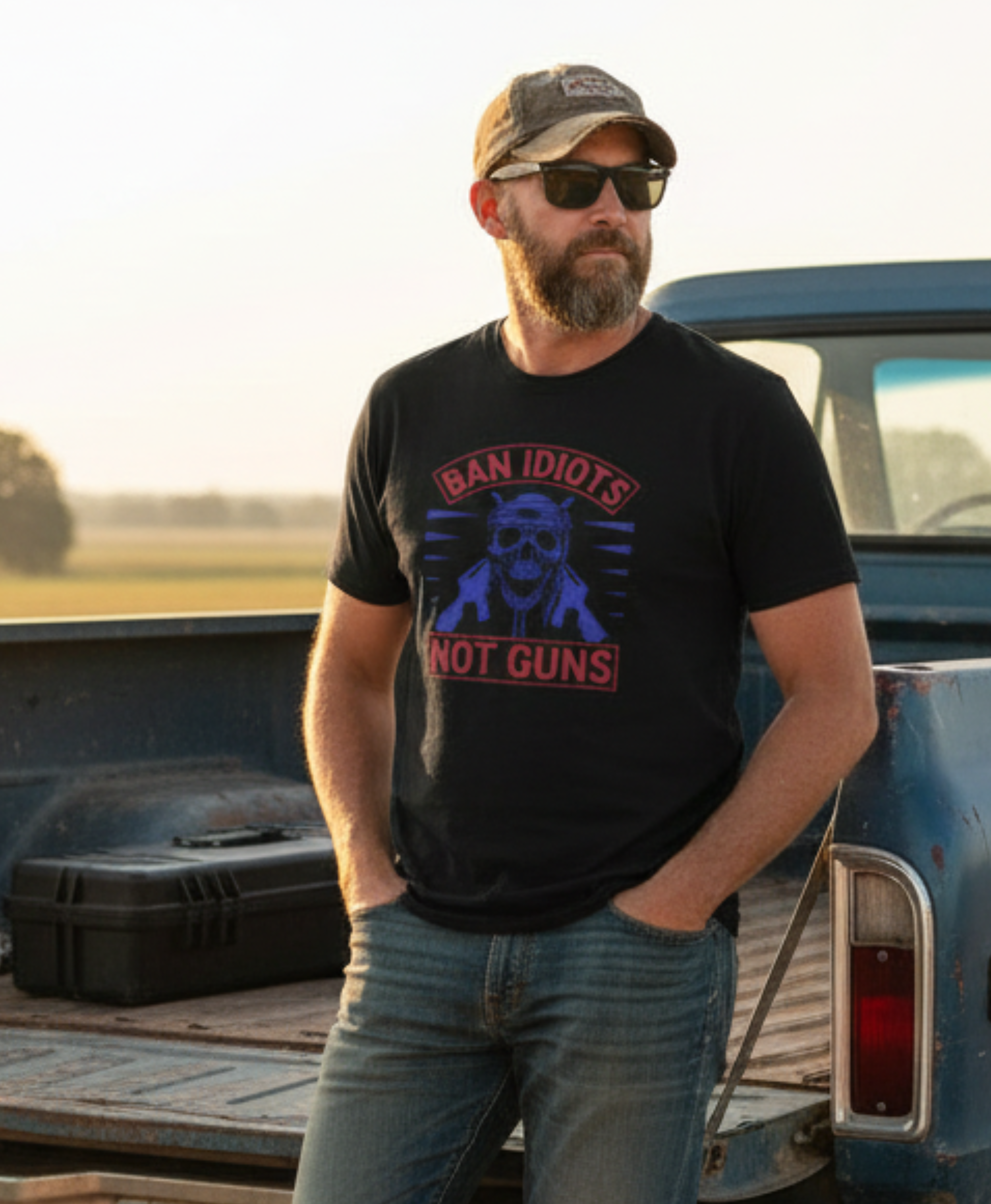 Ban Idiots, Not Guns T-Shirt - 4LibertyShop.com