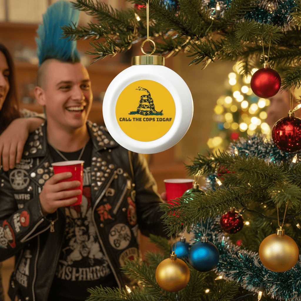 Call The Cops IDGAF Christmas Ball Ornament - 4LibertyShop.com
