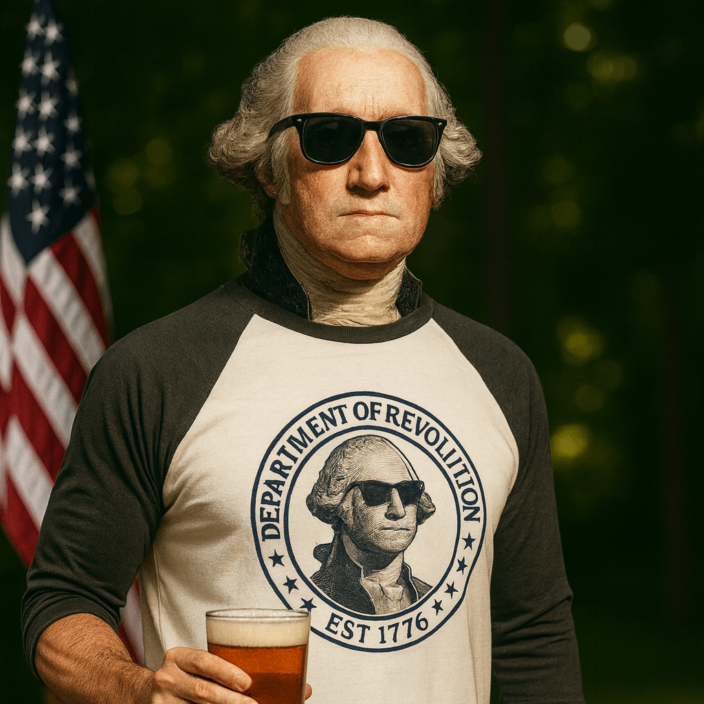 1776 Department of Revolution George Washington Baseball Shirt