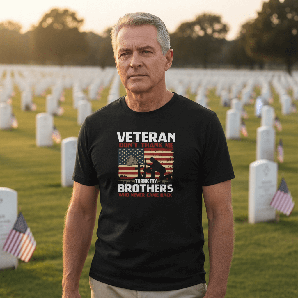 Walton & Johnson: Thank My Brothers T-Shirt - 4LibertyShop.com