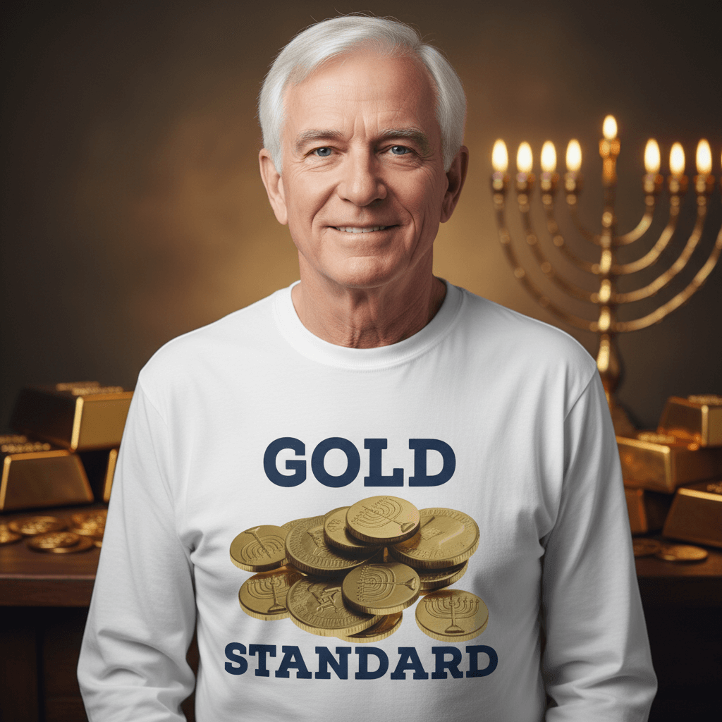 Gold Standard Hanukkah Gelt Long Sleeve Tee - 4LibertyShop.com