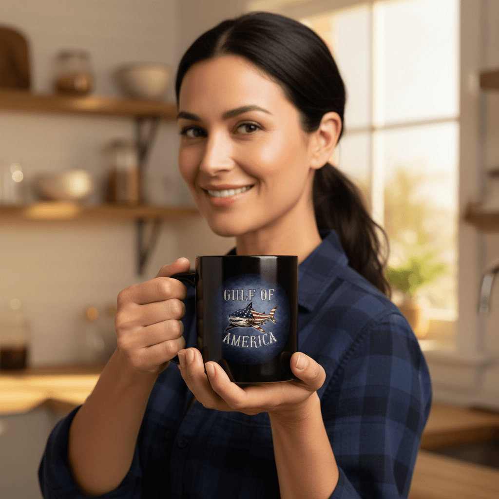 Walton & Johnson: Gulf of America Tiger Shark Mug (11oz, 15oz) - 4LibertyShop.com