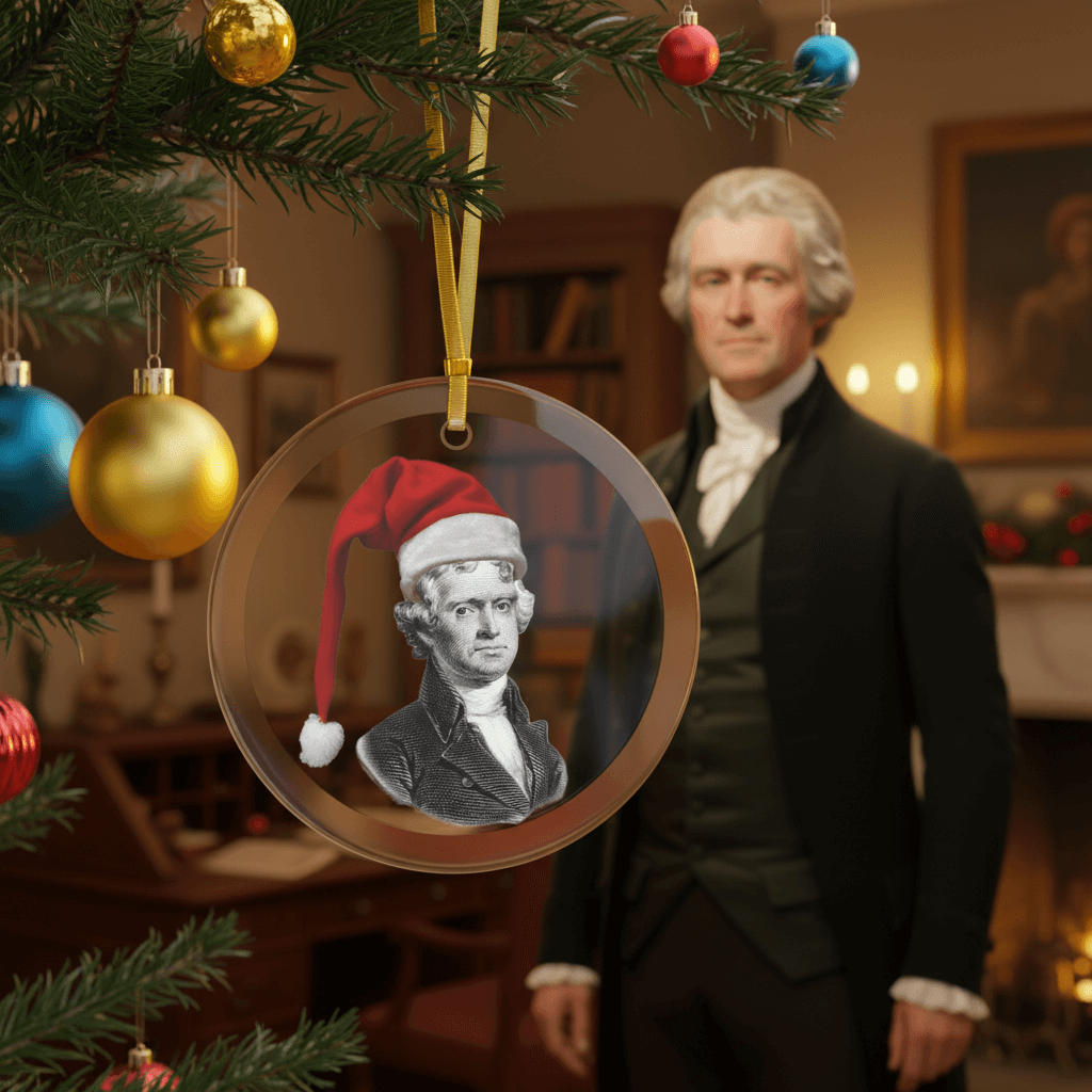 Thomas Jefferson Glass Ornament - 4LibertyShop.com