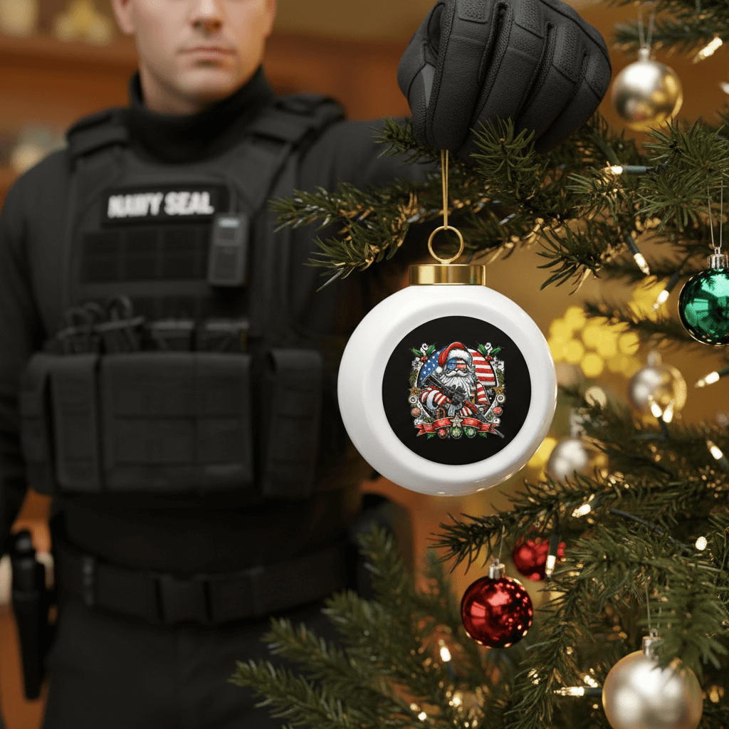 Locked and Loaded Santa Ornament - 4LibertyShop.com
