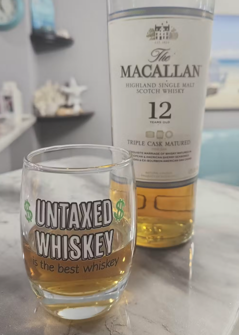 Untaxed Whiskey Glass - Patriotic Whiskey Rebellion Tumbler - 4LibertyShop.com