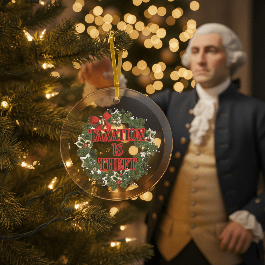 Taxation is Theft Glass Ornament - 4LibertyShop.com