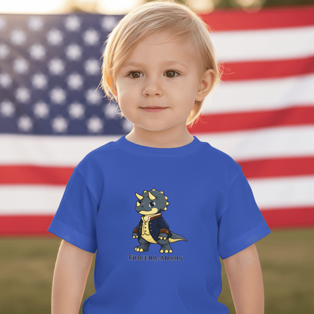 Founding Dinos – Tricera-Adams Toddler Tee - 4LibertyShop.com