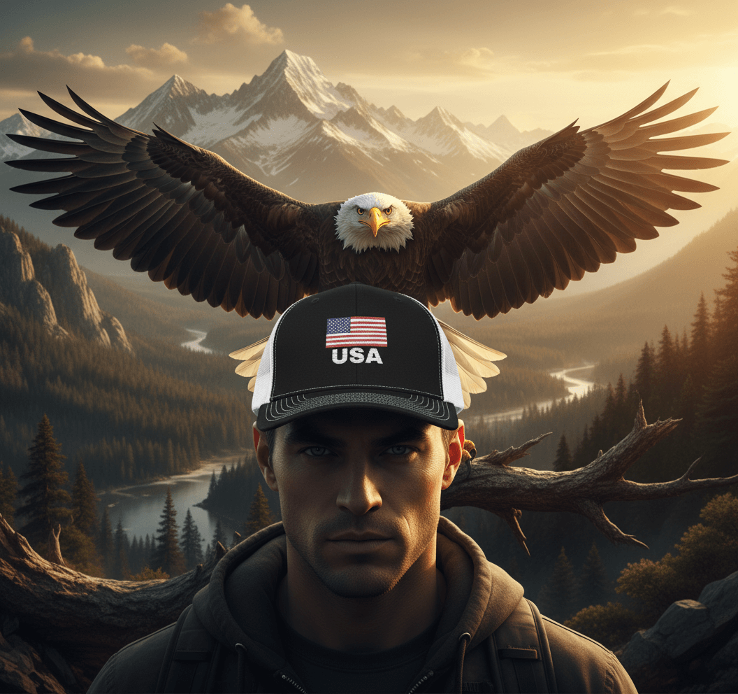 USA Embroidered Snapback Trucker Cap - 4LibertyShop.com
