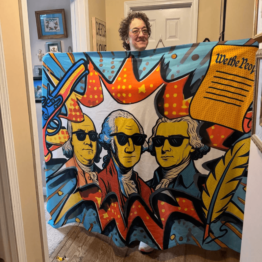 Pop Art Founding Fathers Fleece Blanket