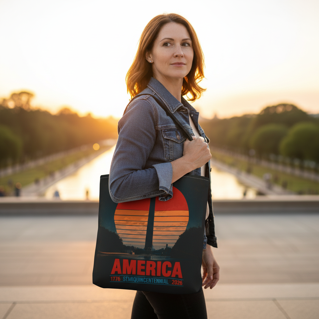 America 1776–2026 Semiquincentennial Tote Bag Lifestyle Mockup