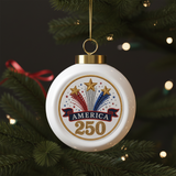 America 250 Patriotic Christmas Ball Ornament - Clean Tree Mockup
