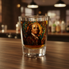 Benjamin Franklin Stained Glass Shot Glass on Bar Top