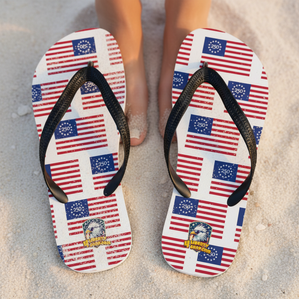 Betsy Ross Flip-Flops – Close-Up Detail Shot
