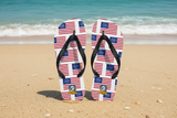Betsy Ross Flip-Flops on Beach