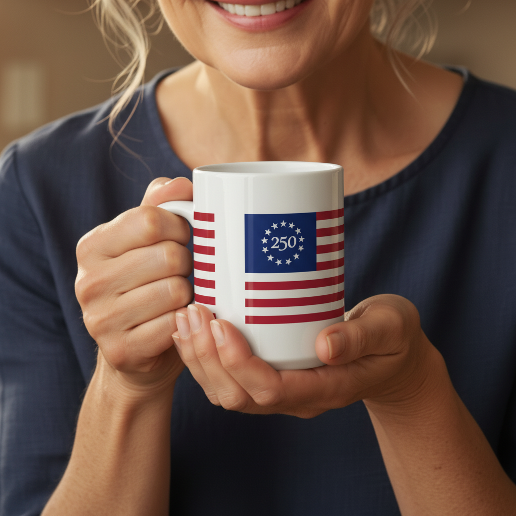 Betsy Ross Mug – Close-Up Detail Shot
