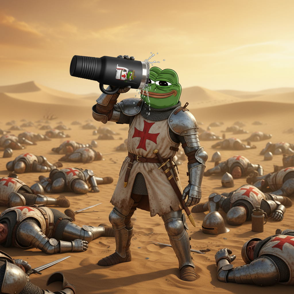 Crusader Pepe 40oz Tumbler Desert Hydration