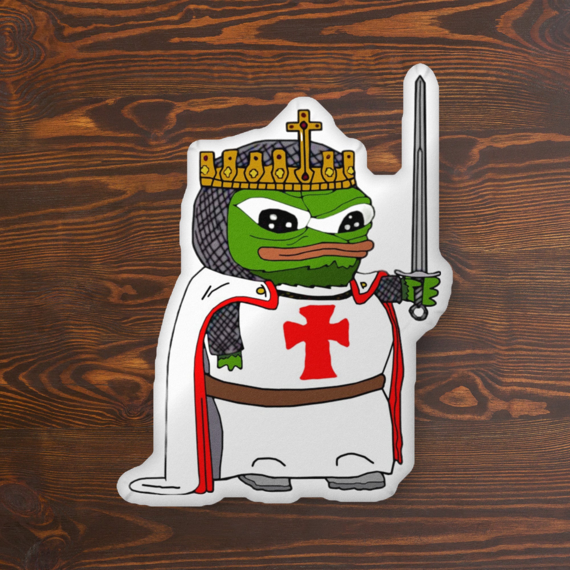 Crusader Pepe Dreams of Glory Custom Pillow