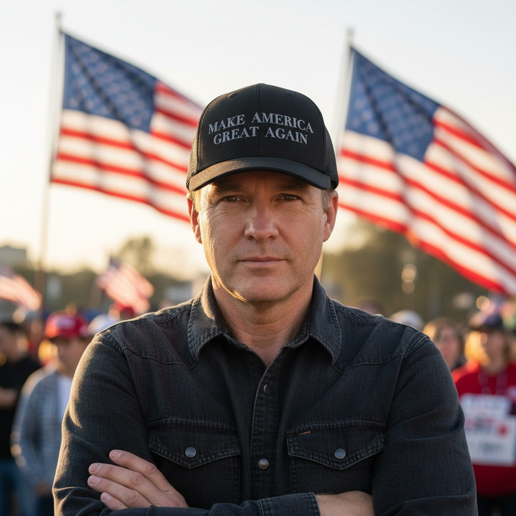 Dark MAGA Hat Lifestyle Mockup