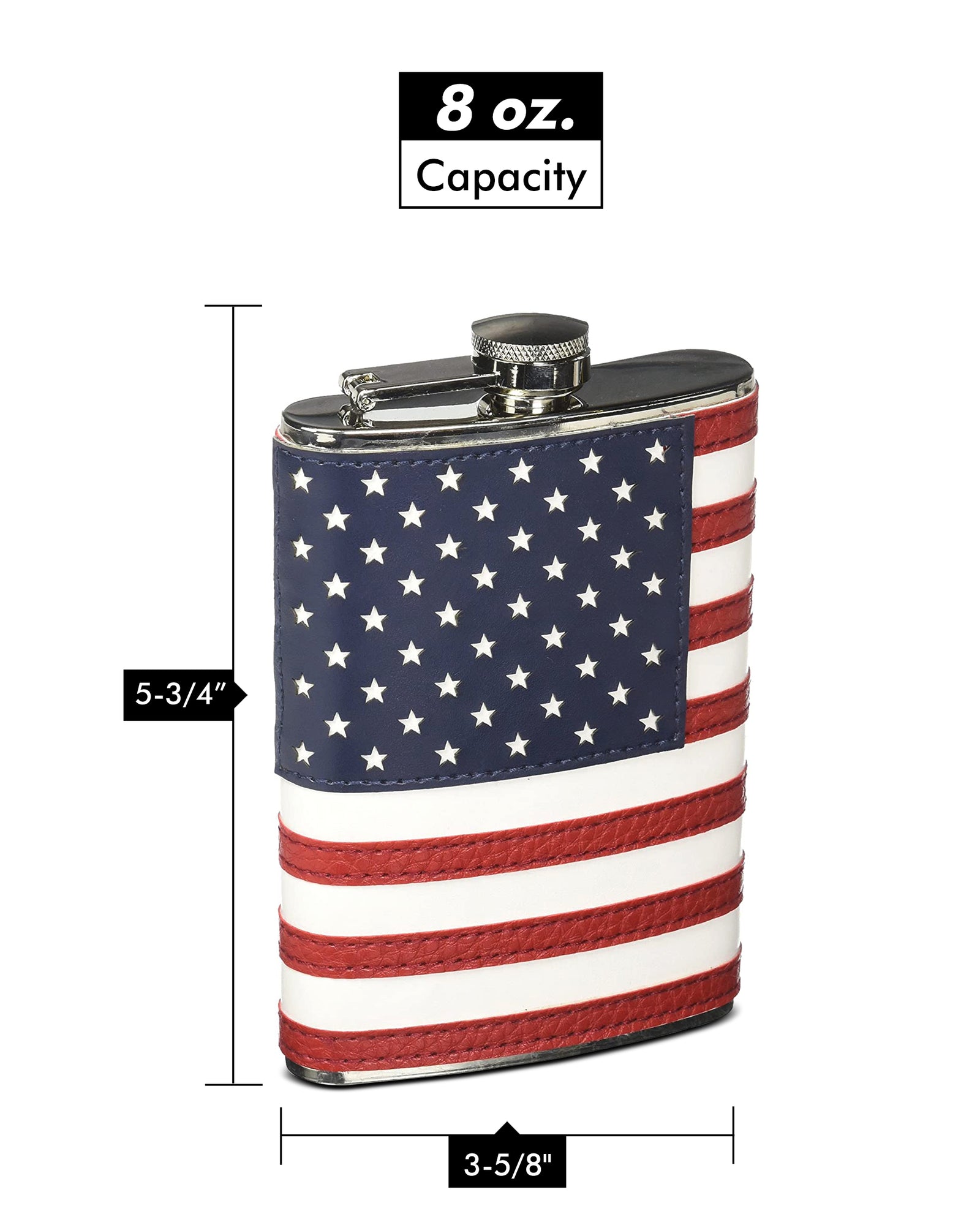 8oz Stitched American Flag Flask