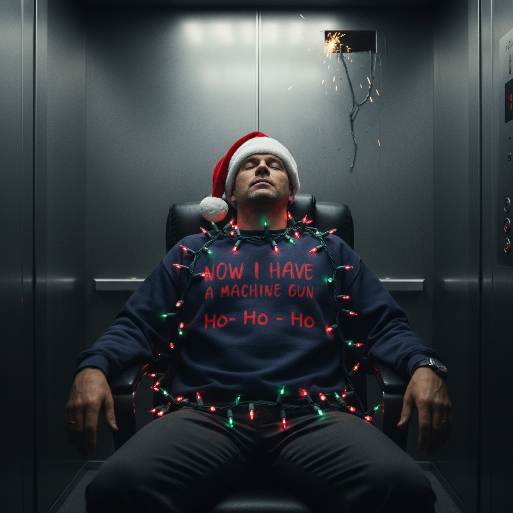 Die Hard Blue Sweatshirt - Elevator Scene Final