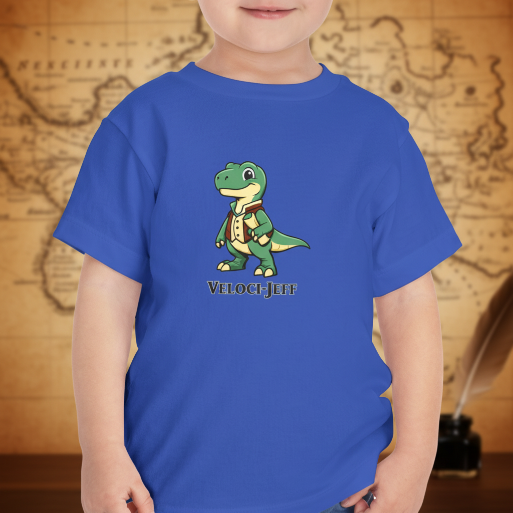 Founding Dinos – Veloci-Jeff Toddler Tee - Stylish Background