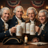 Founding Fathers Close-up with Beer Steins