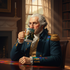 George Washington with Stained Glass Mug