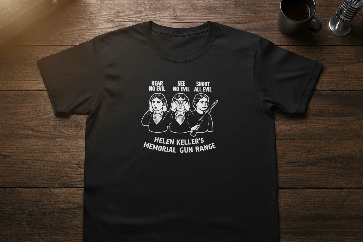 Helen Keller Hear No Evil See No Evil T-Shirt Product Mockup