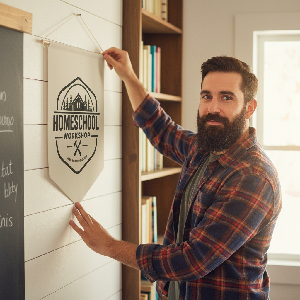 Homeschool Workshop Pennant Banner - Lifestyle Mockup