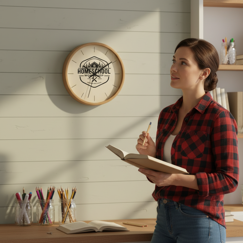 Homeschool Workshop Wall Clock Lifestyle Mockup