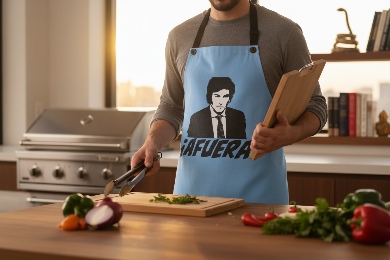 Javier Milei Afuera Apron Lifestyle Mockup