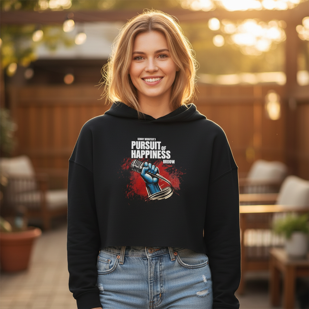 Kenny Webster's Pursuit of Happiness Women's Cropped Hoodie Fresh Mockup