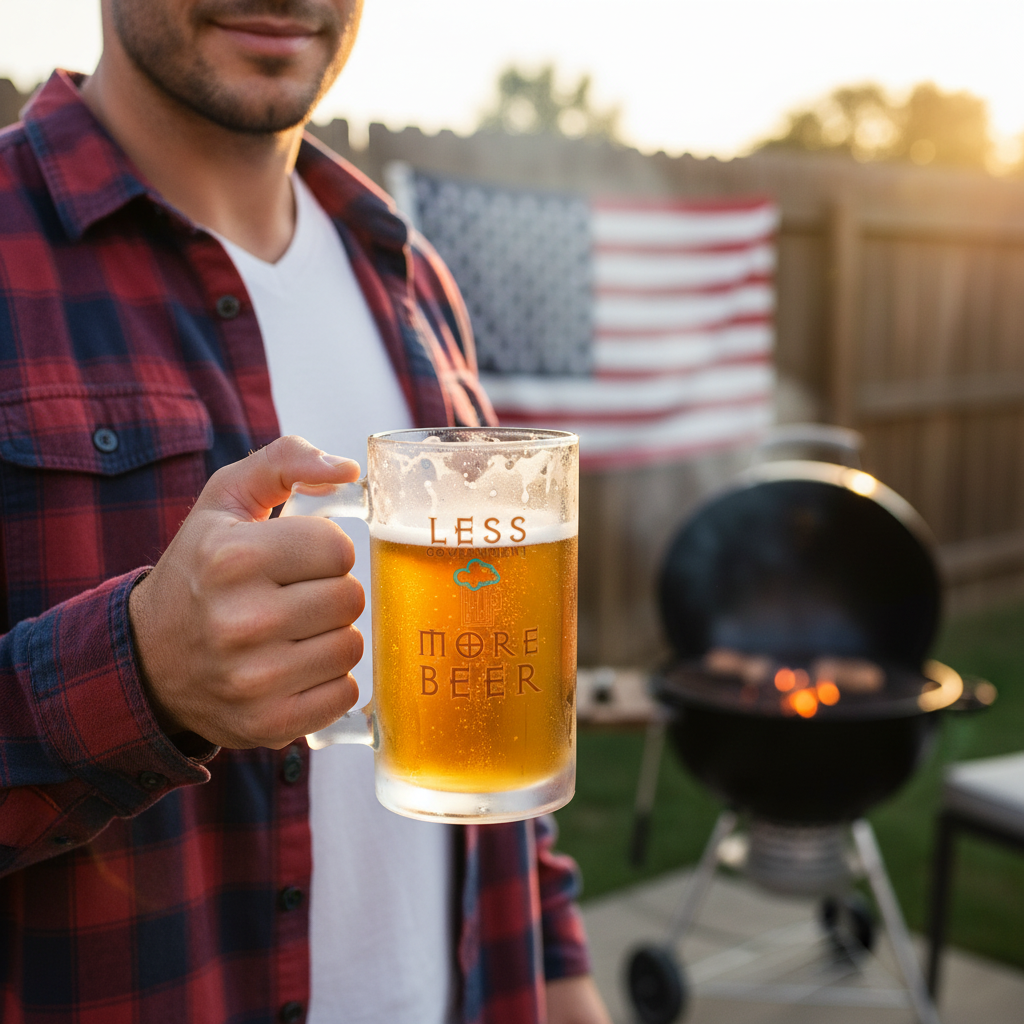 Less Government More Beer Mug Clean Lifestyle Shot