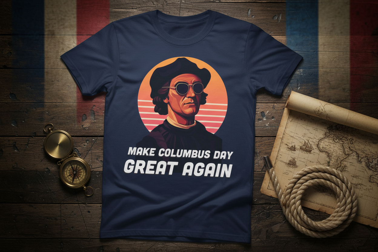 Make Columbus Day Great Again T-Shirt Mockup