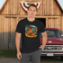 Midwestern man wearing Gulf of America Presidential T-shirt
