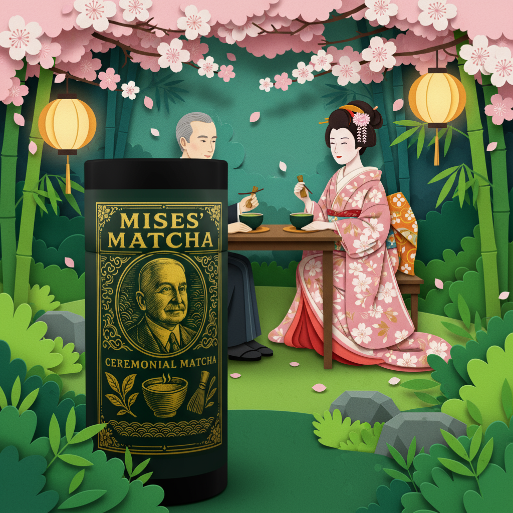Mises' Matcha Japanese Green Tea Illustration